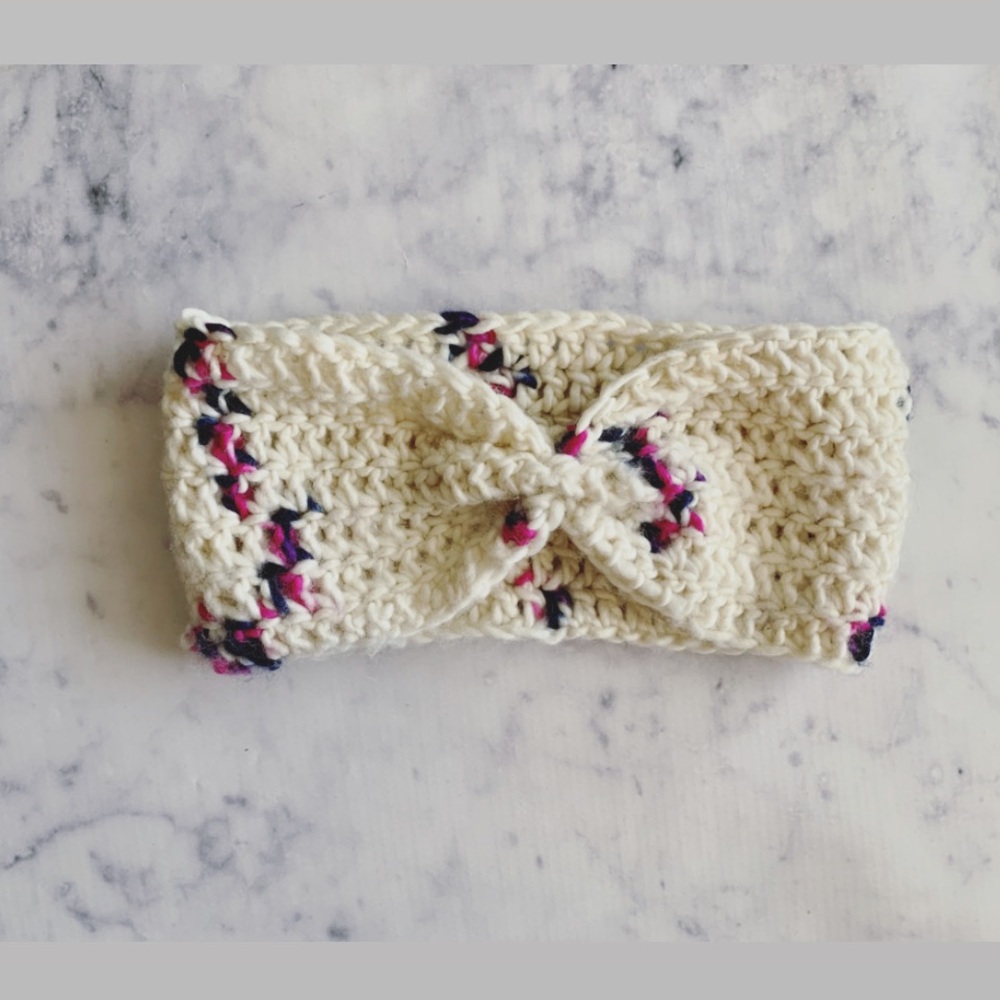 Handmade Crochet Sprinkle Merino Wool Earwarmer